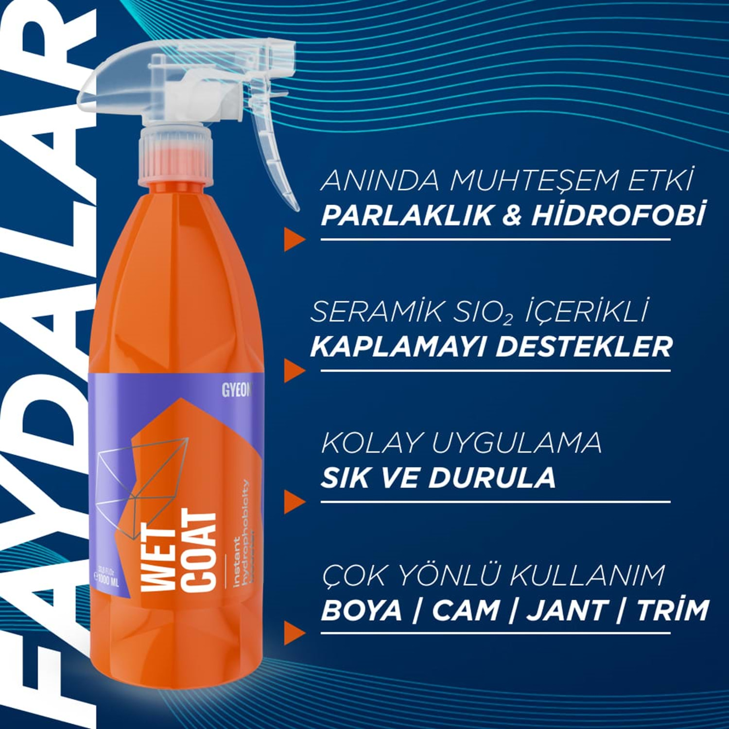 GYEON%20Q²M%20WetCoat%20Nano%20Boya%20Koruma%20Ve%20Seramik%20Sprey%20Hızlı%20Cila%20-%20500%20ml%20-Su%20İtici%20Parlak%20Islak%20Cila