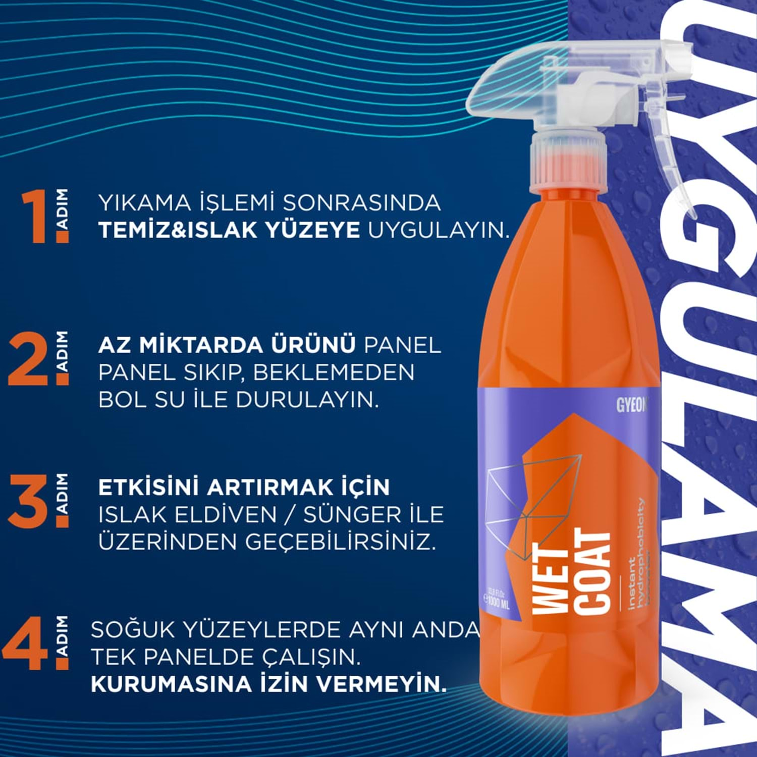 GYEON%20Q²M%20WetCoat%20Nano%20Boya%20Koruma%20Ve%20Seramik%20Sprey%20Hızlı%20Cila%20-%20500%20ml%20-Su%20İtici%20Parlak%20Islak%20Cila