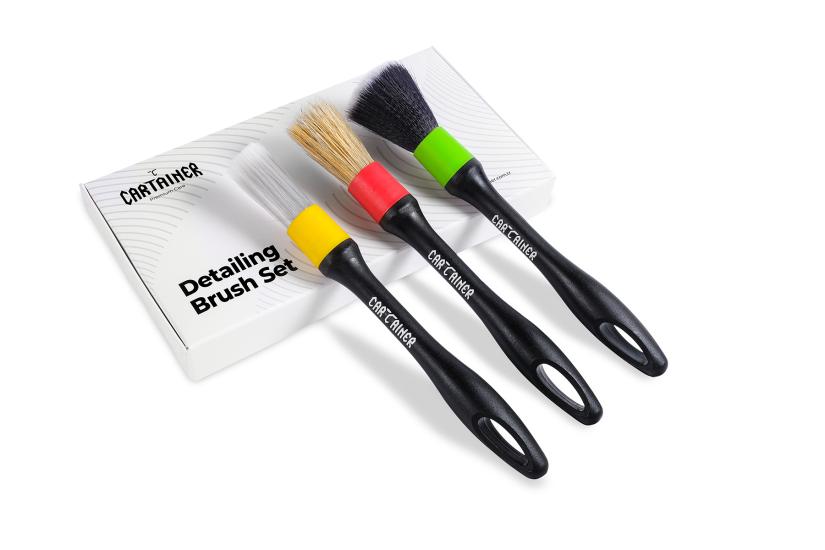 Cartainer Detailing Brush Set  3’lü fırça seti siyah 